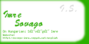 imre sovago business card